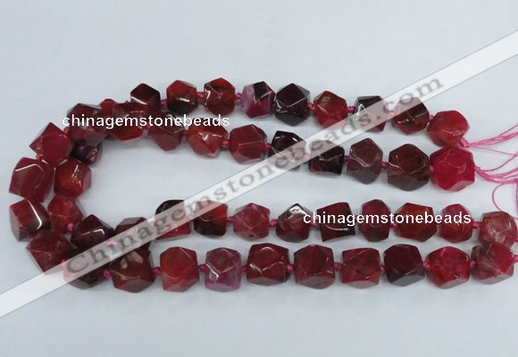 CAG8552 12*14mm - 14*15mm faceted nuggets dragon veins agate beads