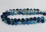 CAG8554 12*14mm - 14*15mm faceted nuggets dragon veins agate beads