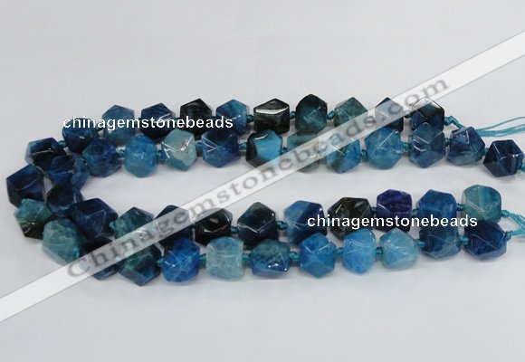 CAG8554 12*14mm - 14*15mm faceted nuggets dragon veins agate beads