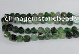 CAG8555 12*14mm - 14*15mm faceted nuggets dragon veins agate beads