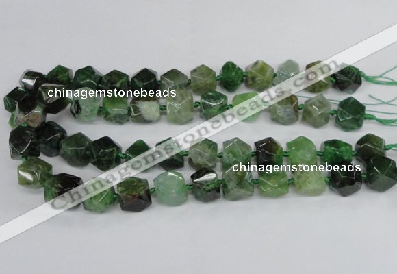 CAG8555 12*14mm - 14*15mm faceted nuggets dragon veins agate beads