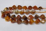 CAG8572 15.5 inches 15*16mm - 17*18mm cube dragon veins agate beads