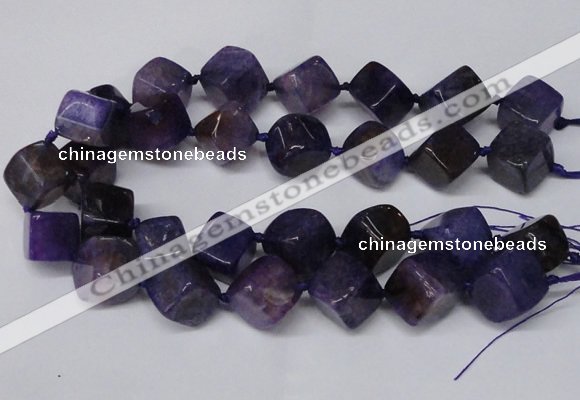 CAG8573 15.5 inches 15*16mm - 17*18mm cube dragon veins agate beads