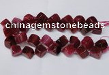 CAG8574 15.5 inches 15*16mm - 17*18mm cube dragon veins agate beads