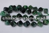 CAG8576 15.5 inches 15*16mm - 17*18mm cube dragon veins agate beads