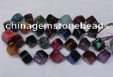 CAG8577 15.5 inches 15*16mm - 17*18mm cube dragon veins agate beads