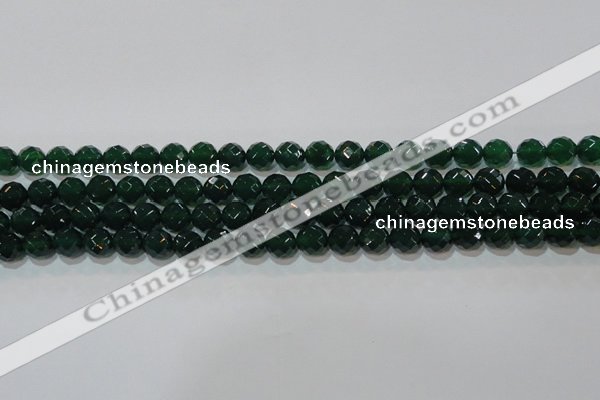 CAG8580 15.5 inches 10mm faceted round green agate gemstone beads