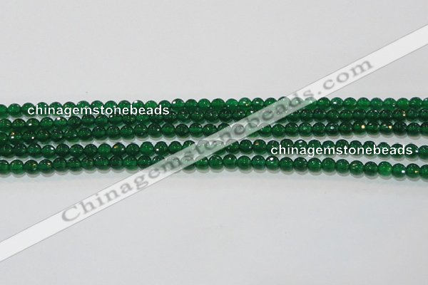 CAG8582 15.5 inches 6mm faceted round green agate gemstone beads