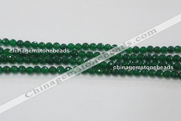 CAG8583 15.5 inches 8mm faceted round green agate gemstone beads