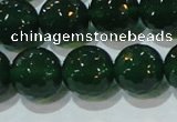 CAG8586 15.5 inches 16mm faceted round green agate gemstone beads