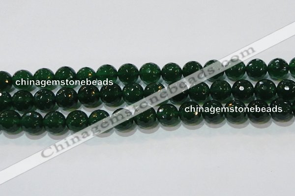 CAG8586 15.5 inches 16mm faceted round green agate gemstone beads