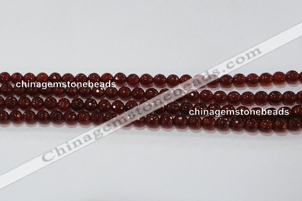 CAG8591 15.5 inches 8mm faceted round red agate gemstone beads