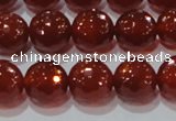 CAG8593 15.5 inches 12mm faceted round red agate gemstone beads