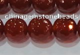 CAG8596 15.5 inches 18mm faceted round red agate gemstone beads