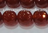 CAG8597 15.5 inches 20mm faceted round red agate gemstone beads