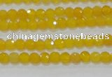 CAG8600 15.5 inches 4mm faceted round yellow agate gemstone beads