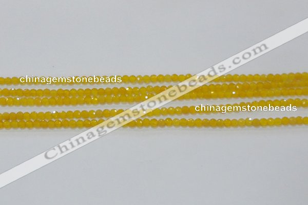 CAG8600 15.5 inches 4mm faceted round yellow agate gemstone beads