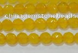 CAG8601 15.5 inches 6mm faceted round yellow agate gemstone beads