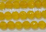 CAG8602 15.5 inches 8mm faceted round yellow agate gemstone beads