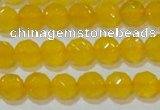 CAG8602 15.5 inches 8mm faceted round yellow agate gemstone beads