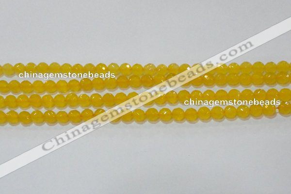 CAG8602 15.5 inches 8mm faceted round yellow agate gemstone beads