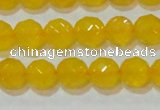 CAG8603 15.5 inches 10mm faceted round yellow agate gemstone beads