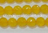 CAG8603 15.5 inches 10mm faceted round yellow agate gemstone beads