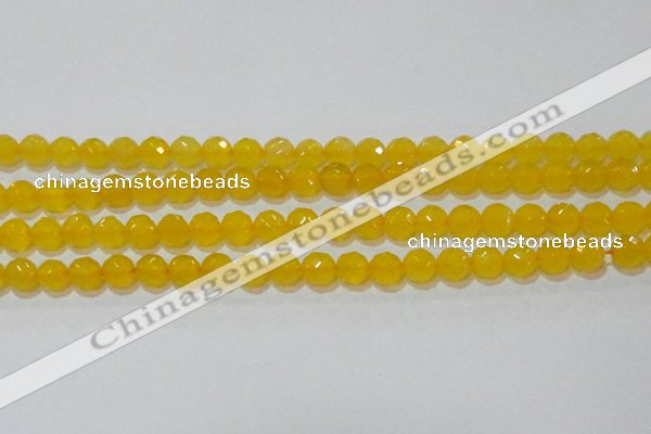 CAG8603 15.5 inches 10mm faceted round yellow agate gemstone beads
