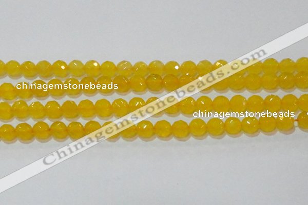 CAG8604 15.5 inches 12mm faceted round yellow agate gemstone beads