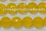 CAG8605 15.5 inches 14mm faceted round yellow agate gemstone beads