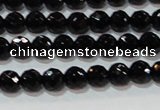 CAG8610 15.5 inches 6mm faceted round black agate gemstone beads