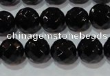 CAG8613 15.5 inches 12mm faceted round black agate gemstone beads