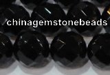 CAG8617 15.5 inches 20mm faceted round black agate gemstone beads