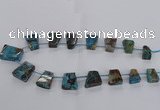 CAG8642 Top drilled 13*18mm - 20*30mm trapezoid ocean agate beads