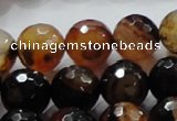 CAG865 15.5 inches 14mm faceted round agate gemstone beads