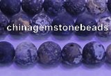 CAG8651 15.5 inches 6mm round matte blue ocean agate beads