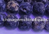 CAG8654 15.5 inches 12mm round matte blue ocean agate beads