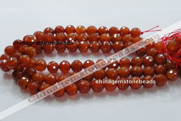 CAG866 15.5 inches faceted round 14mm agate gemstone beads