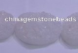 CAG8665 7.5 inches 22*30mm freeform white plated druzy agate beads