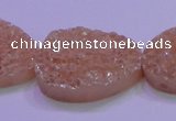 CAG8666 7.5 inches 22*30mm freeform champagne plated druzy agate beads