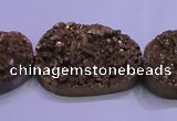 CAG8667 7.5 inches 22*30mm freeform glod plated druzy agate beads