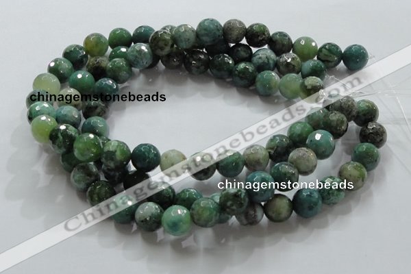 CAG867 15.5 inches 12mm faceted roundagate gemstone beads