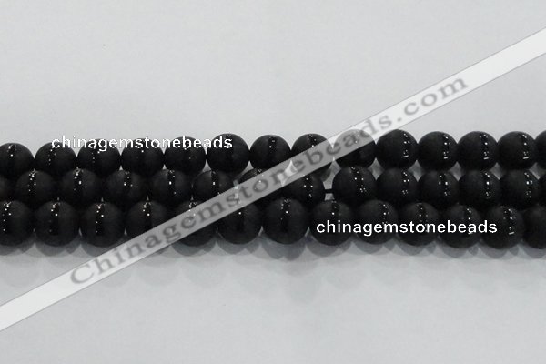 CAG8678 15.5 inches 12mm round matte tibetan agate gemstone beads