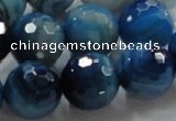 CAG868 15.5 inches 18mm faceted roundagate gemstone beads