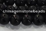 CAG8681 15.5 inches 8mm round matte tibetan agate gemstone beads