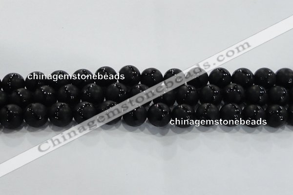 CAG8683 15.5 inches 12mm round matte tibetan agate gemstone beads