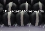 CAG8693 15.5 inches 12mm round matte tibetan agate gemstone beads