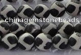 CAG8696 15.5 inches 8mm round matte tibetan agate gemstone beads