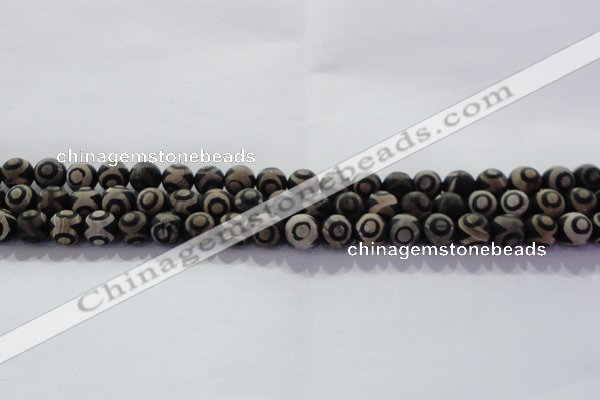 CAG8700 15.5 inches 6mm round matte tibetan agate gemstone beads