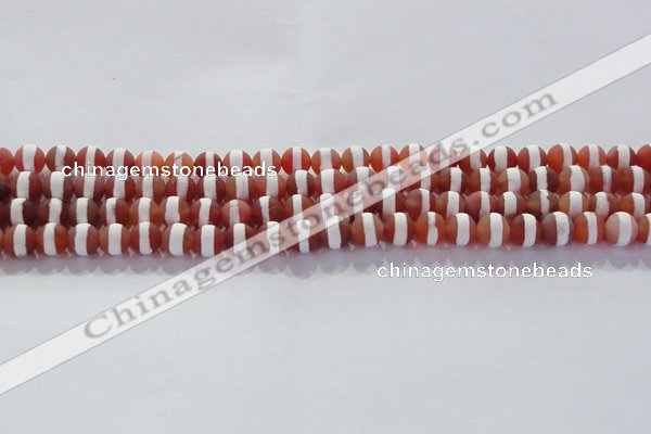 CAG8705 15.5 inches 6mm round matte tibetan agate gemstone beads